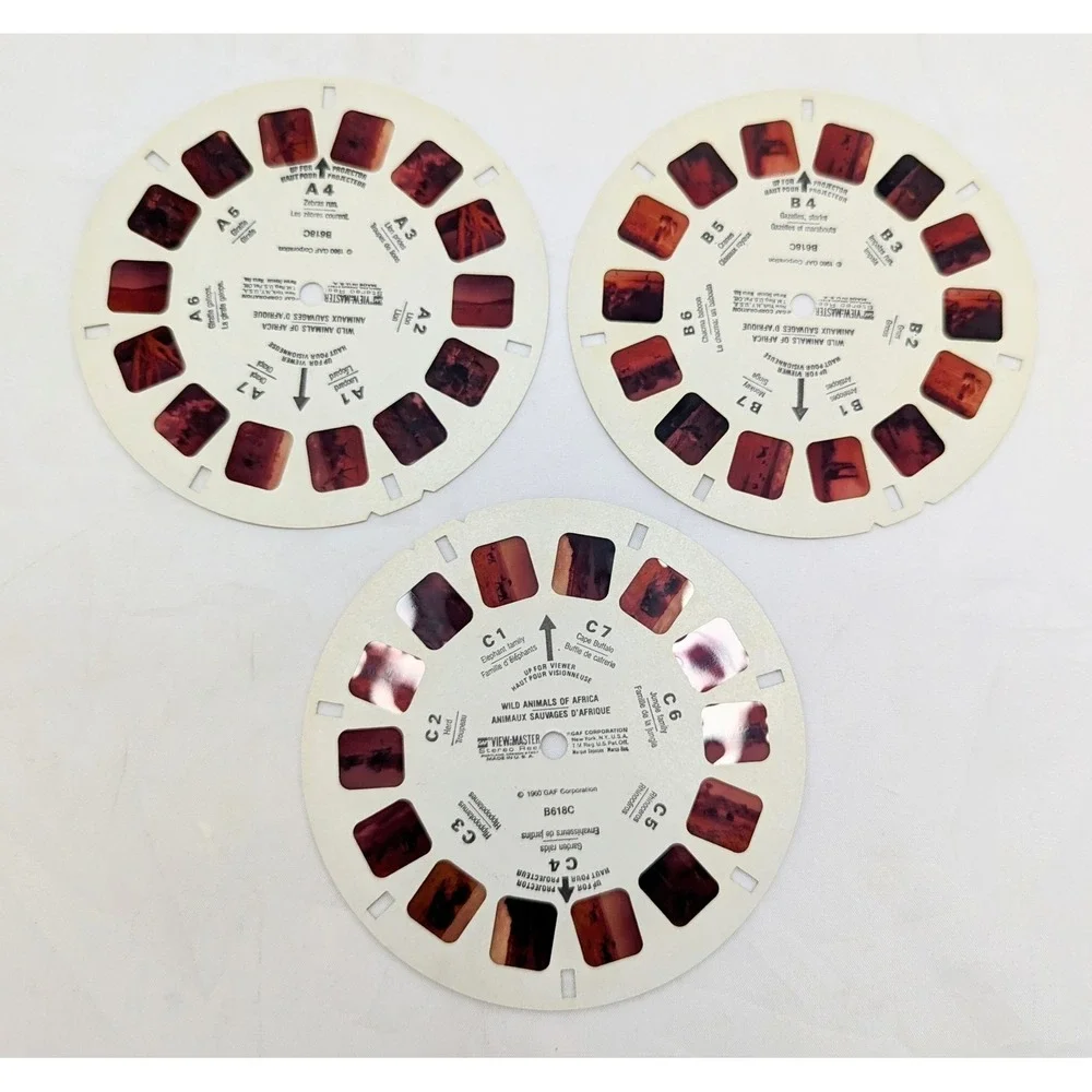 1960 View-Master Wild Animals Of Africa 3 Reel Pack